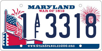 MD license plate 1AF3318