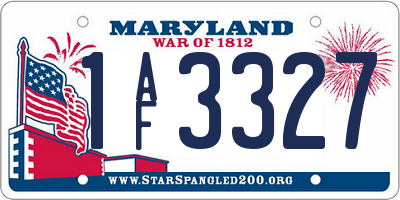 MD license plate 1AF3327