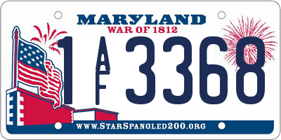 MD license plate 1AF3368
