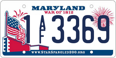 MD license plate 1AF3369