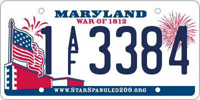 MD license plate 1AF3384