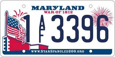MD license plate 1AF3396