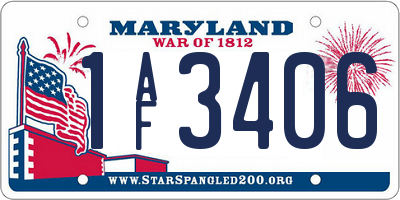 MD license plate 1AF3406