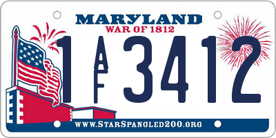 MD license plate 1AF3412