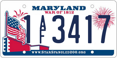 MD license plate 1AF3417
