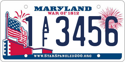 MD license plate 1AF3456