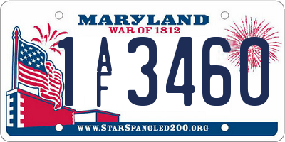MD license plate 1AF3460