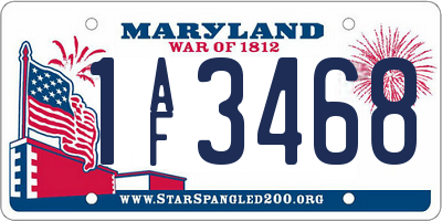 MD license plate 1AF3468