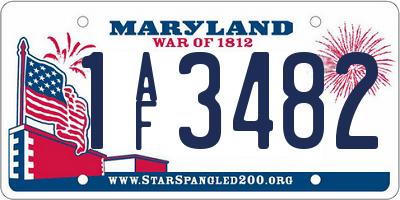 MD license plate 1AF3482