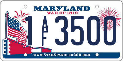 MD license plate 1AF3500