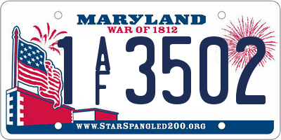 MD license plate 1AF3502