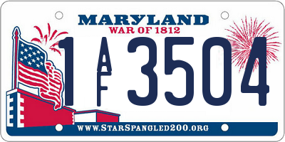 MD license plate 1AF3504