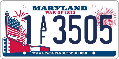 MD license plate 1AF3505