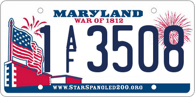 MD license plate 1AF3508