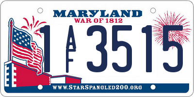 MD license plate 1AF3515