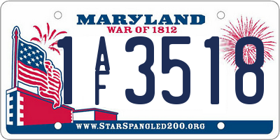 MD license plate 1AF3518