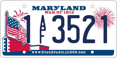 MD license plate 1AF3521
