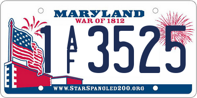 MD license plate 1AF3525