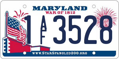 MD license plate 1AF3528