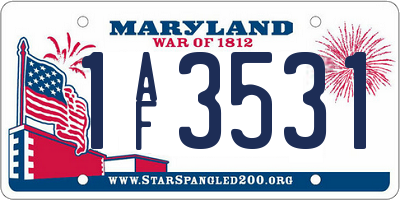 MD license plate 1AF3531