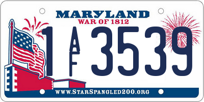 MD license plate 1AF3539