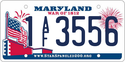 MD license plate 1AF3556