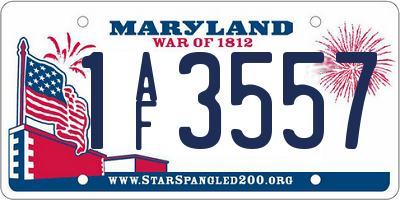MD license plate 1AF3557