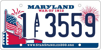 MD license plate 1AF3559