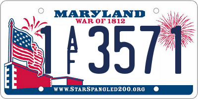 MD license plate 1AF3571