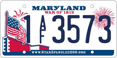 MD license plate 1AF3573