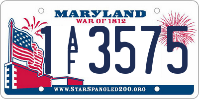 MD license plate 1AF3575
