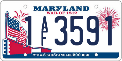 MD license plate 1AF3591