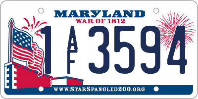 MD license plate 1AF3594