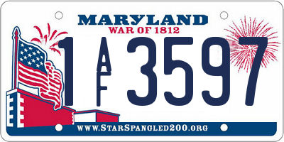 MD license plate 1AF3597
