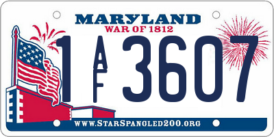 MD license plate 1AF3607
