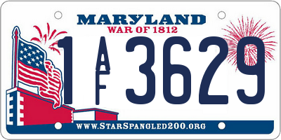 MD license plate 1AF3629