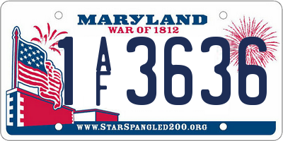 MD license plate 1AF3636