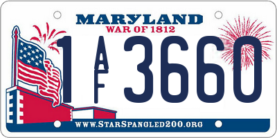 MD license plate 1AF3660