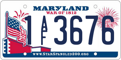 MD license plate 1AF3676