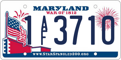 MD license plate 1AF3710