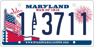 MD license plate 1AF3711