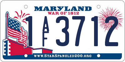MD license plate 1AF3712