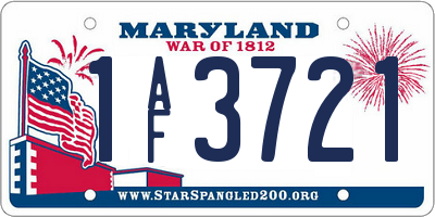 MD license plate 1AF3721