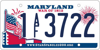 MD license plate 1AF3722
