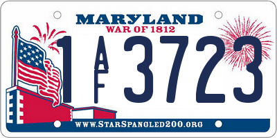 MD license plate 1AF3723
