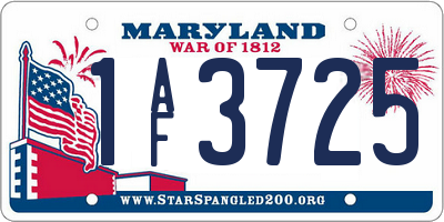 MD license plate 1AF3725