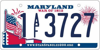 MD license plate 1AF3727