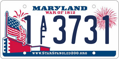 MD license plate 1AF3731