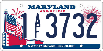 MD license plate 1AF3732
