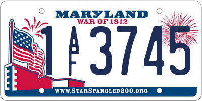 MD license plate 1AF3745